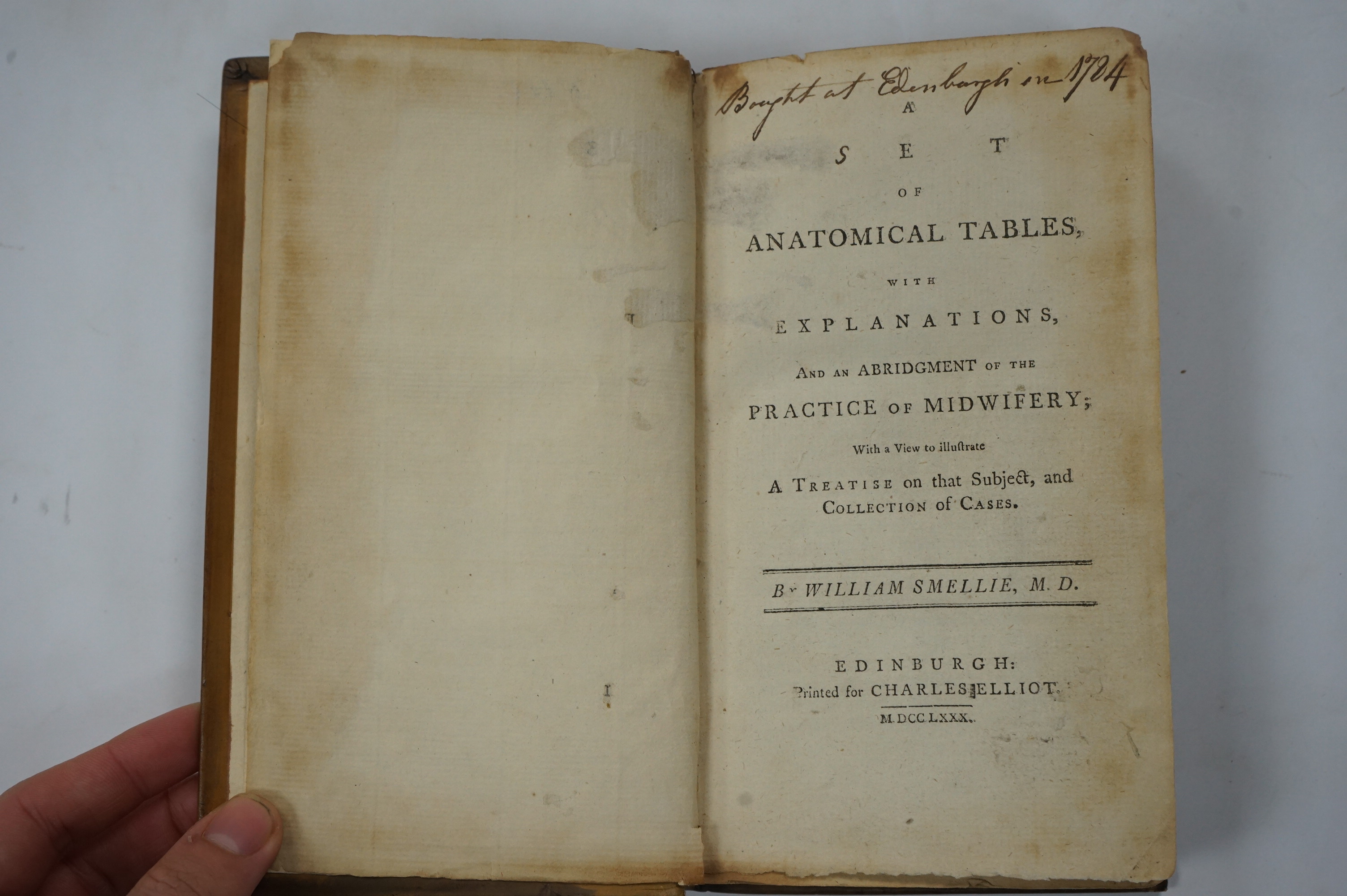 Smellie, William - A Set of Anatomical Tables, with Explanations, and an Abridgement of the Practice of Midwifery ... (new edition). 39 (ex40) engraved plates; sometime rebound 17th cent. style blind decorated panelled c